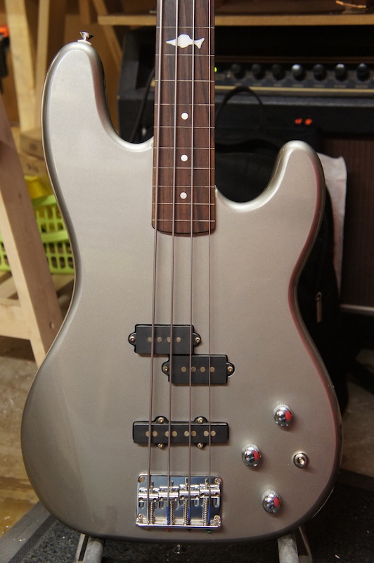 Bass guitar defret completed